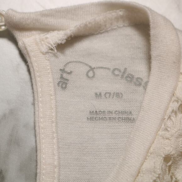 4/$20 - Art Class Girls Cream Off White Lace Peplum Dressy Tank Top Size M 7/8 - Picture 6 of 8
